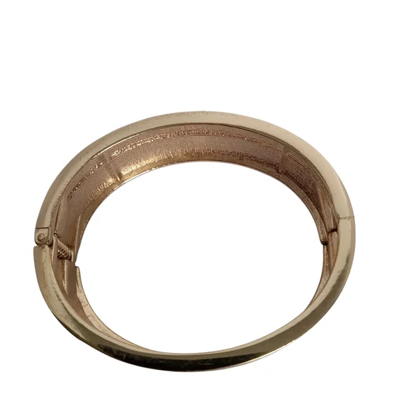 VINTAGE ENAMEL HINGED BANGLE BRACELET PLAID COLOR BLOCK DESIGN‎    GREEN & BLUE - Picture 6 of 8